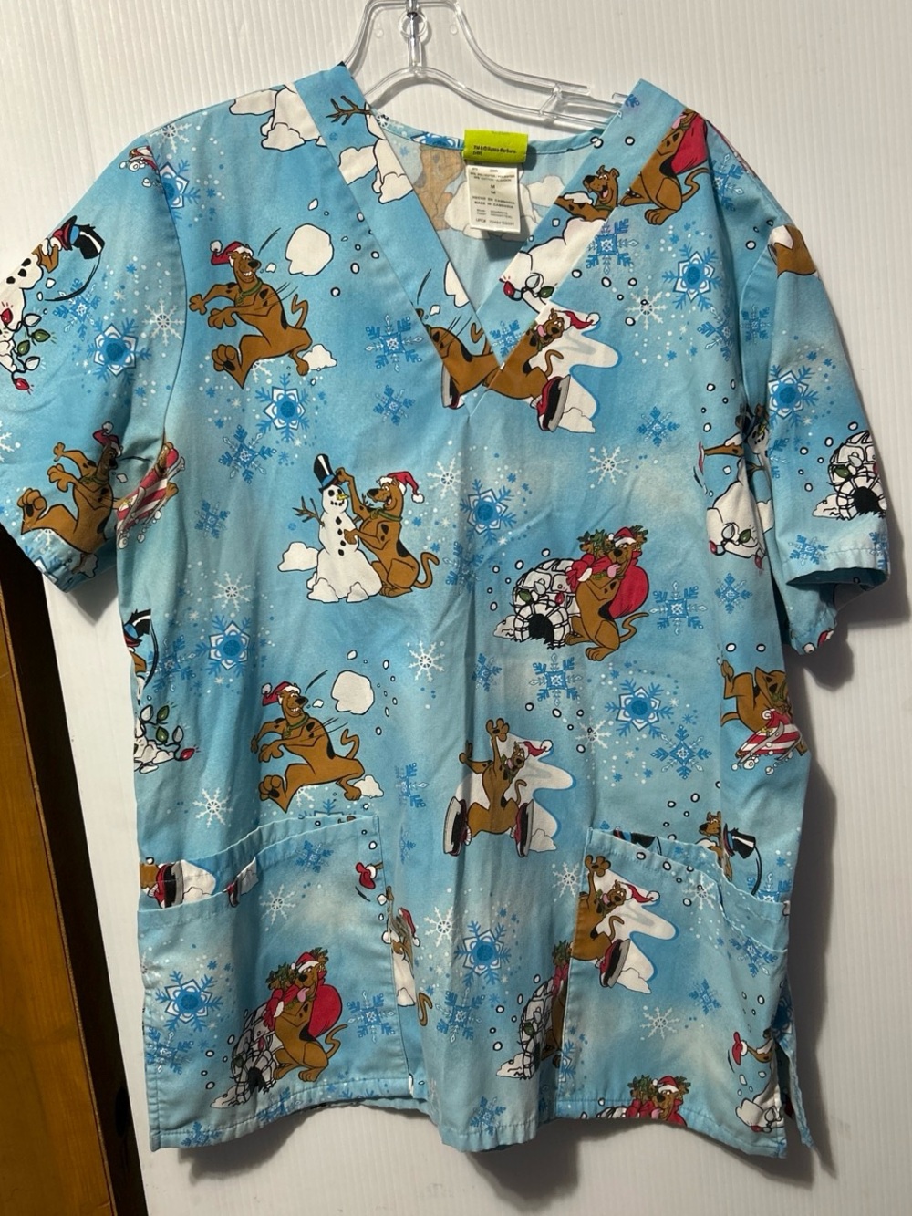 Women’s Light Blue Cartoon-Print Tunic Top
